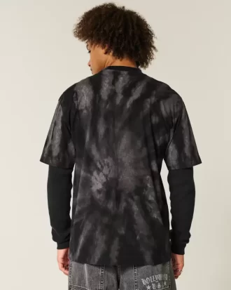 Boxy Heavyweight Tie-Dye Cotton Crew T-paita