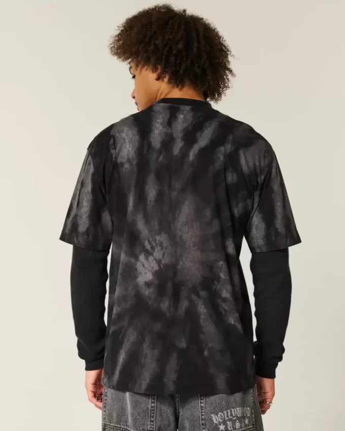 Boxy Heavyweight Tie-Dye Cotton Crew T-paita Boxy Heavyweight Tie-Dye Cotton Crew T-paita