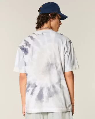 Boxy Heavyweight Tie-Dye Cotton Crew T-paita