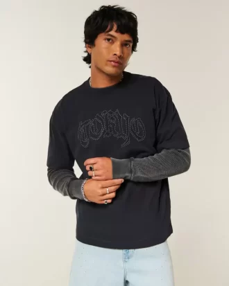 Boxy Heavyweight Tokyo Graphic T-paita