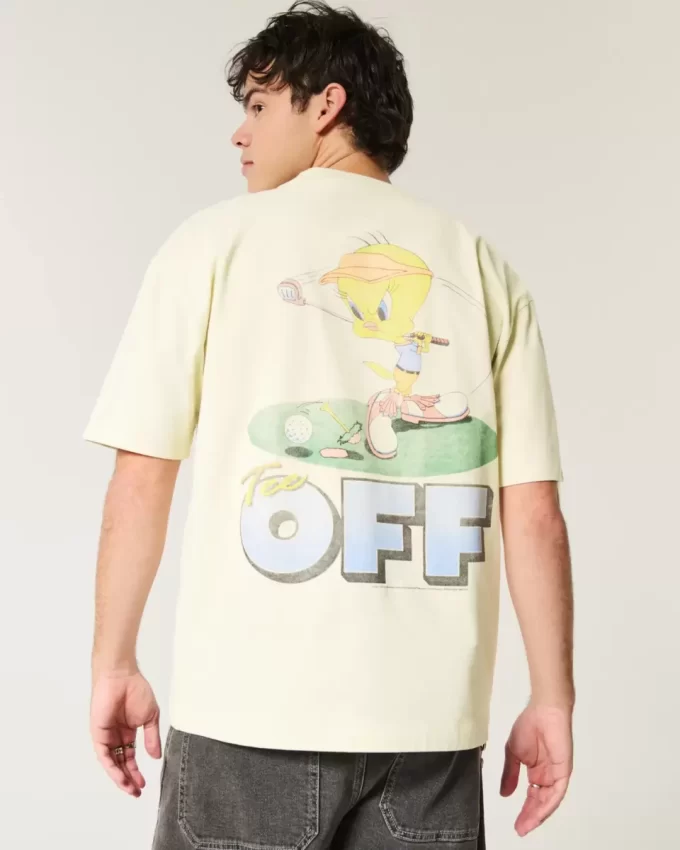 Boxy Heavyweight Tweety Golf Graphic T-paita