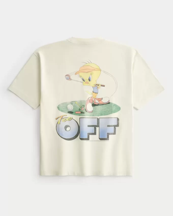 Boxy Heavyweight Tweety Golf Graphic T-paita