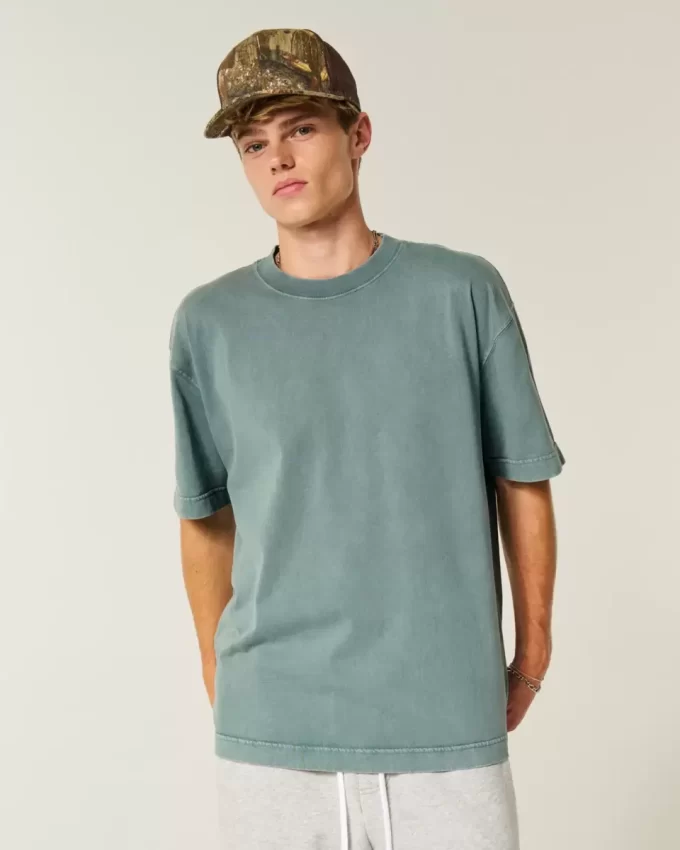 Boxy Heavyweight Washed Cotton Crew T-paita Boxy Heavyweight Washed Cotton Crew T-paita