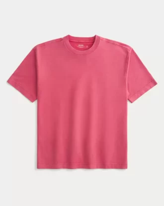 Boxy Heavyweight Washed Cotton Crew T-paita