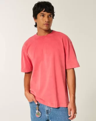 Boxy Heavyweight Washed Cotton Crew T-paita