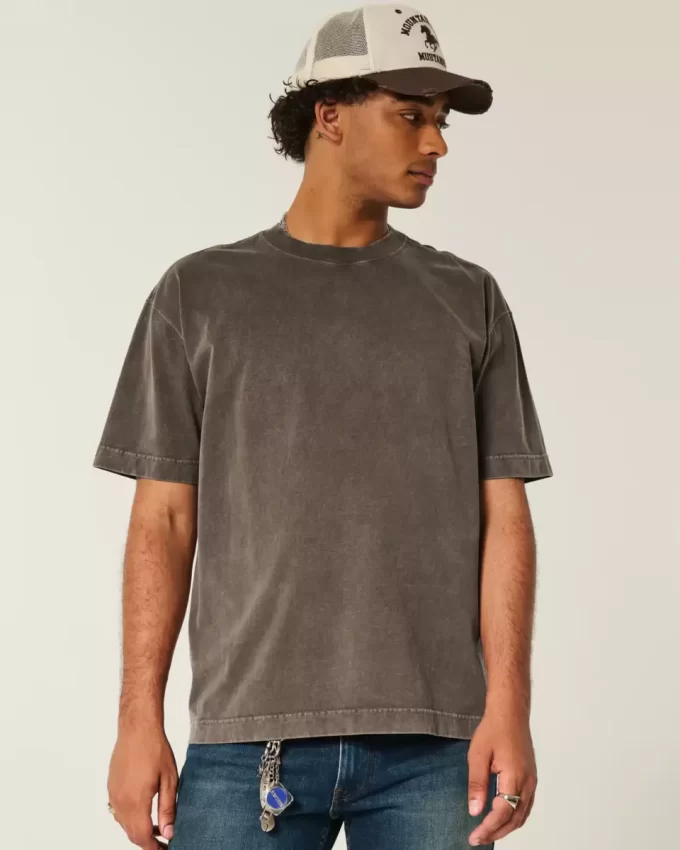 Boxy Heavyweight Washed Cotton Crew T-paita Boxy Heavyweight Washed Cotton Crew T-paita