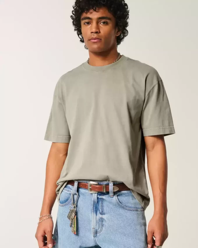 Boxy Heavyweight Washed Cotton Crew T-paita Boxy Heavyweight Washed Cotton Crew T-paita