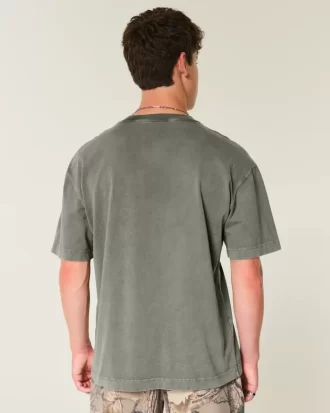 Boxy Heavyweight Washed Cotton Crew T-paita