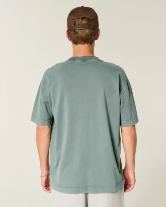Boxy Heavyweight Washed Cotton Crew T-paita
