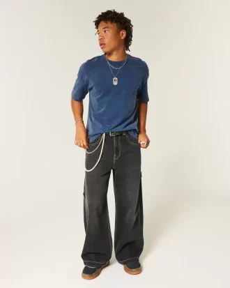 Boxy Heavyweight Washed Cotton Crew T-paita