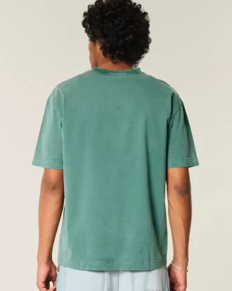 Boxy Heavyweight Washed Cotton Crew T-paita