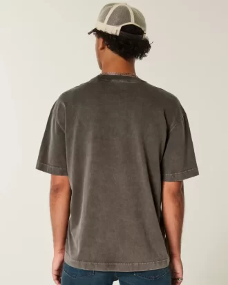 Boxy Heavyweight Washed Cotton Crew T-paita