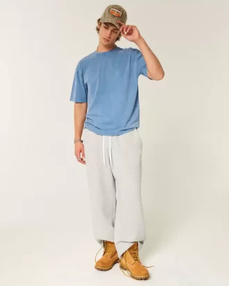 Boxy Heavyweight Washed Cotton Crew T-paita