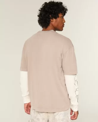 Boxy Heavyweight Washed Cotton Crew T-paita