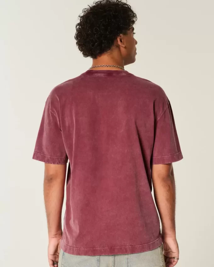 Boxy Heavyweight Washed Cotton Crew T-paita