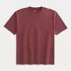 Boxy Heavyweight Washed Cotton Crew T-paita