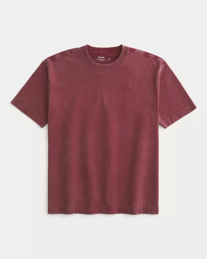 Boxy Heavyweight Washed Cotton Crew T-paita