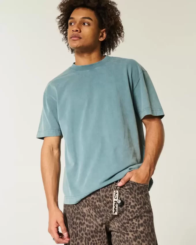 Boxy Heavyweight Washed Crew T-paita Boxy Heavyweight Washed Crew T-paita