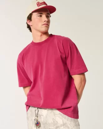 Boxy Heavyweight Washed Crew T-paita
