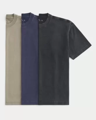 Boxy Heavyweight Washed Crew T-paita 3 kpl