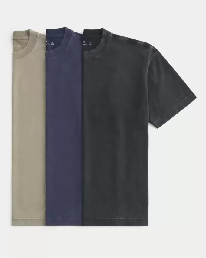 Boxy Heavyweight Washed Crew T-paita 3 kpl Boxy Heavyweight Washed Crew T-paita 3 kpl