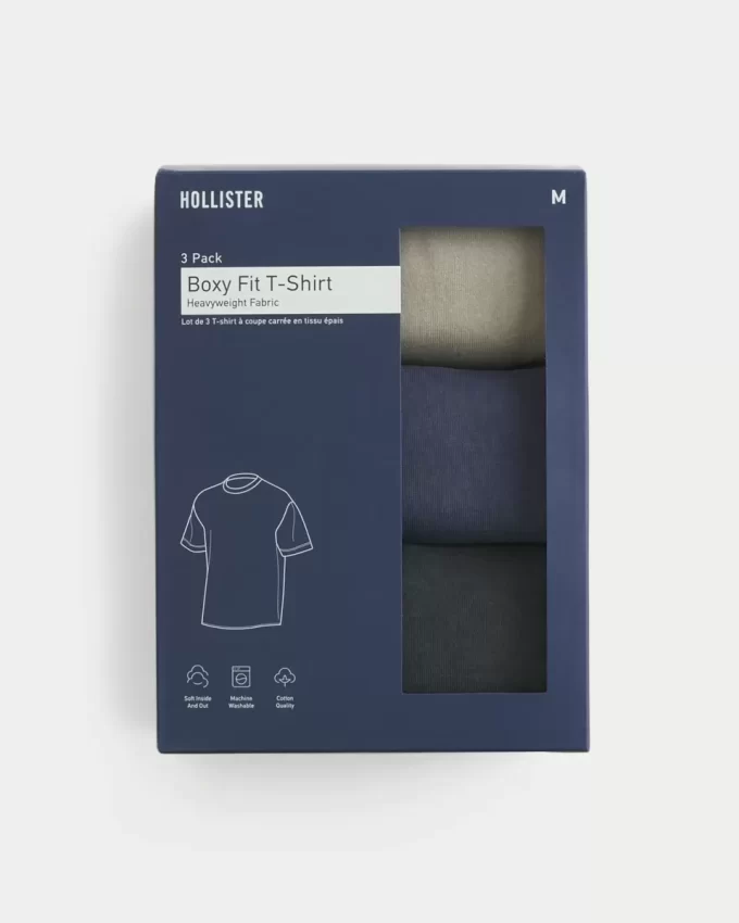 Boxy Heavyweight Washed Crew T-paita 3 kpl Boxy Heavyweight Washed Crew T-paita 3 kpl