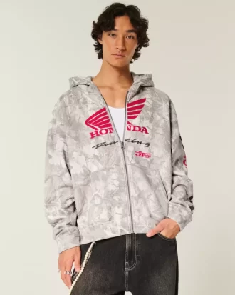 Boxy Honda Racing Graphic vetoketjullinen huppari