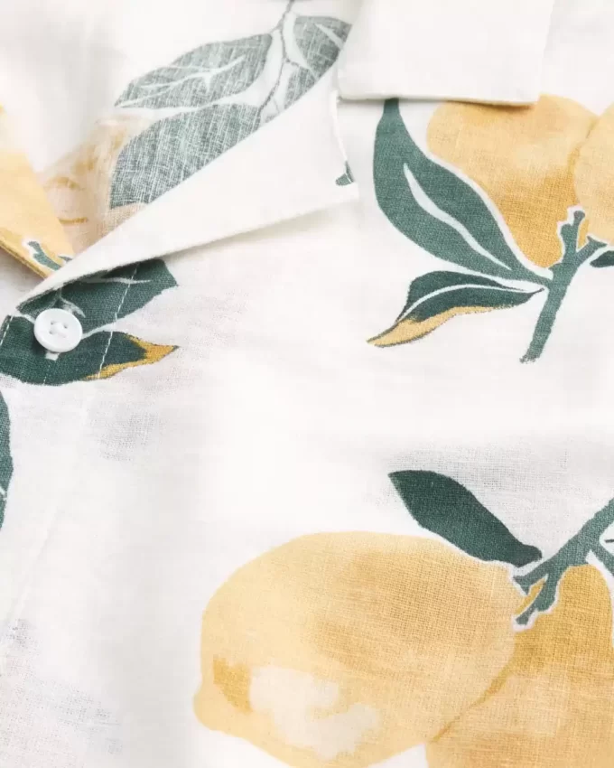 Boxy Linen-Blend Lemon -kuvioinen paita Boxy Linen-Blend Lemon -kuvioinen paita