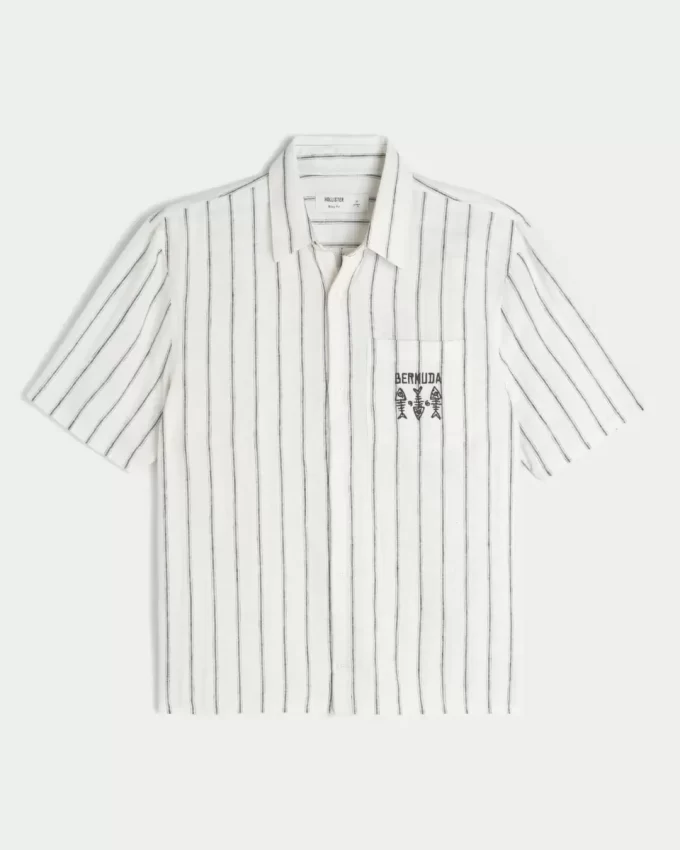 Boxy Linen-Blend Lyhythihainen Bermuda Graafinen paita Boxy Linen-Blend Lyhythihainen Bermuda Graafinen paita