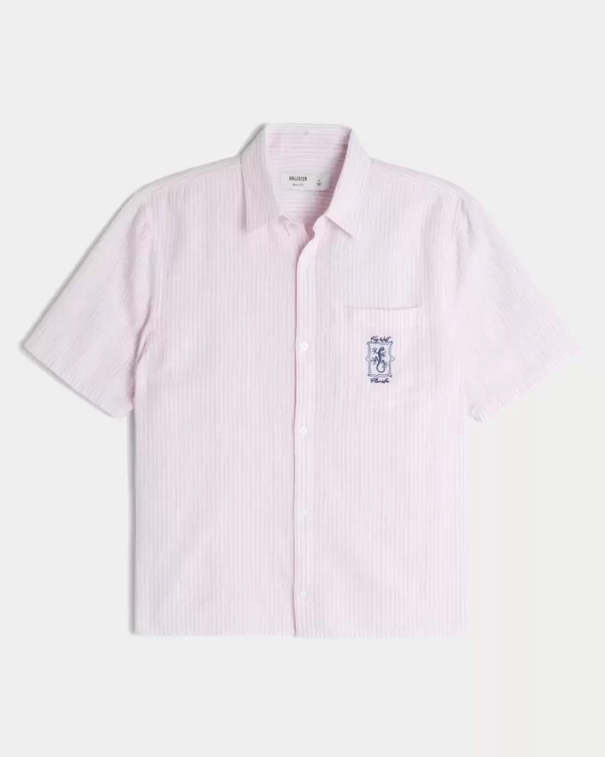 Boxy Linen-Blend Lyhythihainen Key West Graafinen paita Boxy Linen-Blend Lyhythihainen Key West Graafinen paita