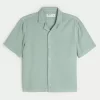 Boxy Linen-Blend lyhythihainen kuvioitu paita