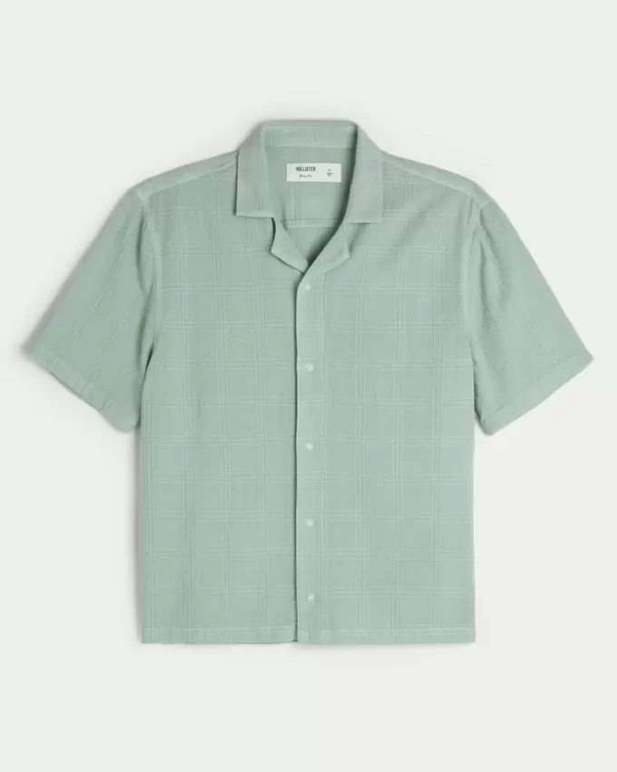 Boxy Linen-Blend lyhythihainen kuvioitu paita