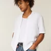 Boxy Linen-Blend lyhythihainen kuvioitu paita