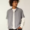 Boxy Linen-Blend lyhythihainen kuvioitu paita