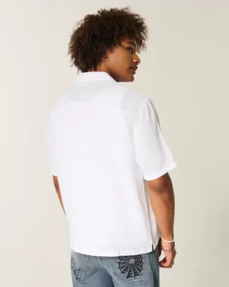 Boxy Linen-Blend lyhythihainen kuvioitu paita