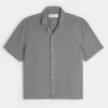 Boxy Linen-Blend lyhythihainen kuvioitu paita