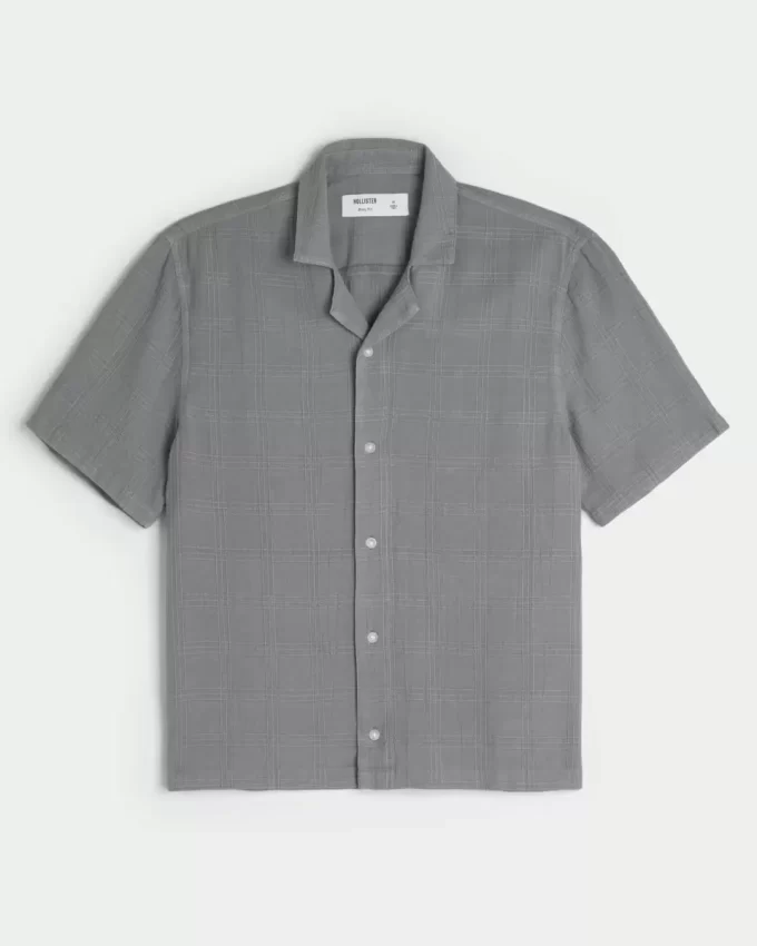 Boxy Linen-Blend lyhythihainen kuvioitu paita