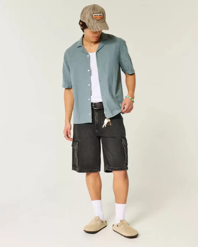 Boxy Linen-Blend lyhythihainen paita Boxy Linen-Blend lyhythihainen paita