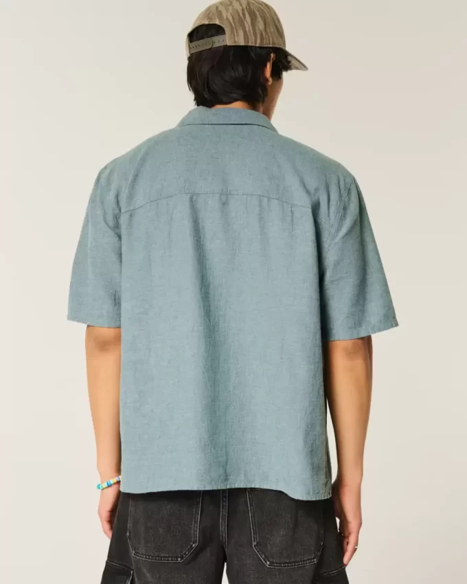 Boxy Linen-Blend lyhythihainen paita Boxy Linen-Blend lyhythihainen paita