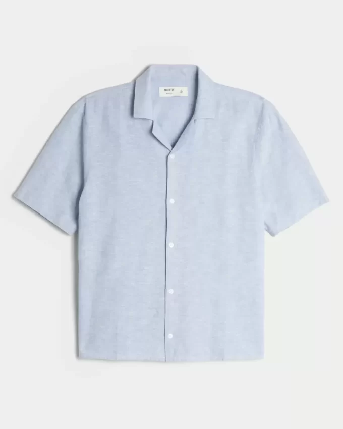 Boxy Linen-Blend lyhythihainen paita Boxy Linen-Blend lyhythihainen paita