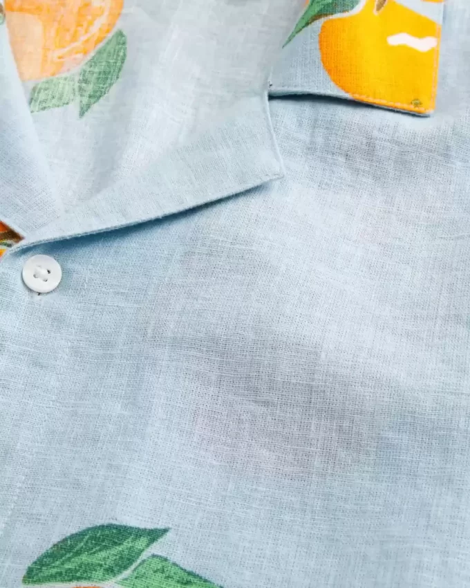 Boxy Linen-Blend oranssikuvioinen paita Boxy Linen-Blend oranssikuvioinen paita