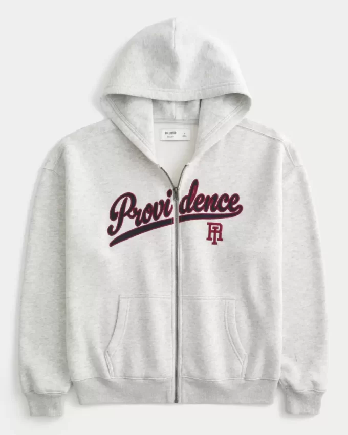 Boxy Providence Rhode Island Graafinen vetoketjullinen huppari Boxy Providence Rhode Island Graafinen vetoketjullinen huppari