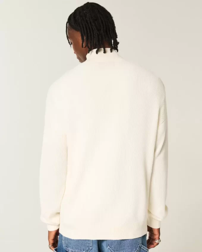 Boxy Quarter -vetoketjullinen villapaita