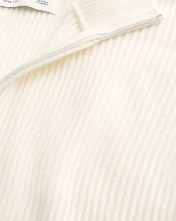 Boxy Quarter -vetoketjullinen villapaita