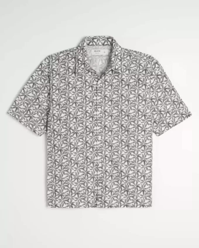 Boxy Tropical Pattern pellavasekoituspaita Boxy Tropical Pattern pellavasekoituspaita