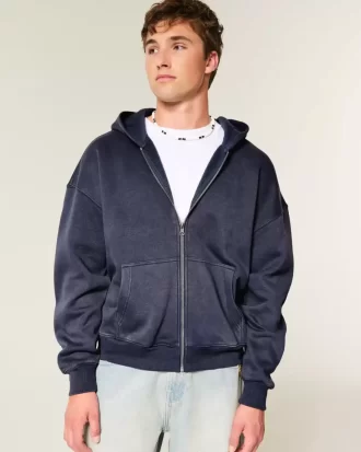 Boxy vetoketjullinen huppari