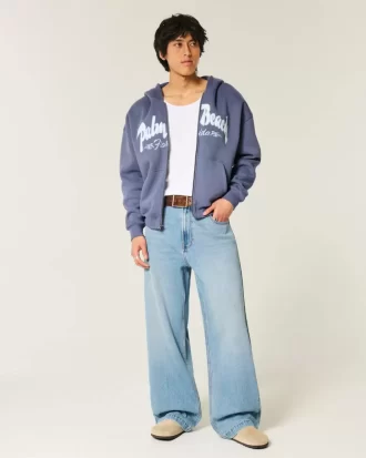 Boxy Zip-Up Palm Beach Graafinen collegepaita