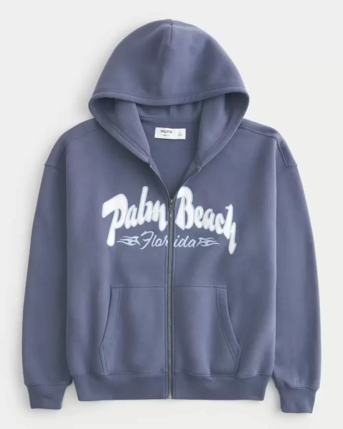 Boxy Zip-Up Palm Beach Graafinen collegepaita