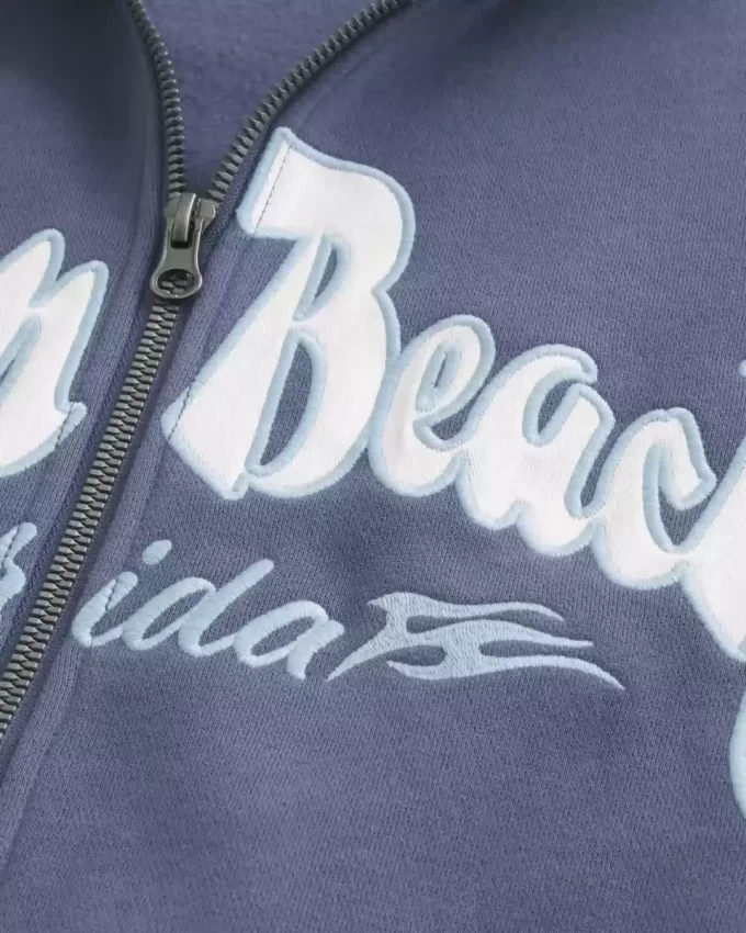Boxy Zip-Up Palm Beach Graafinen collegepaita