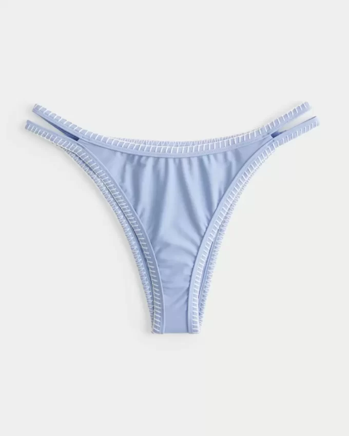 Brodeerattu korkeiden jalkojen ommelremmi, röyhkein bikinipohja Brodeerattu korkeiden jalkojen ommelremmi, röyhkein bikinipohja